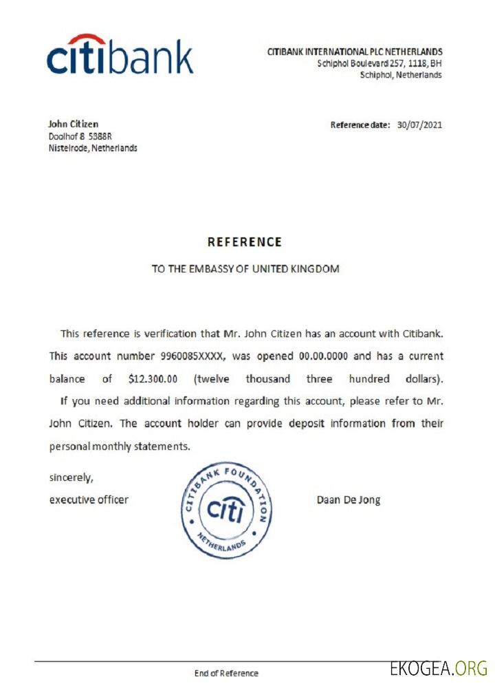 Pays , Bas , Citibank , reference